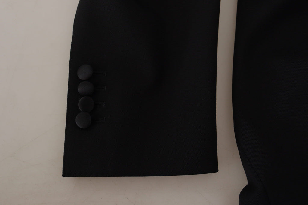 Dolce & Gabbana Schwarzer doppelreihiger Mantel Blazer Jacke