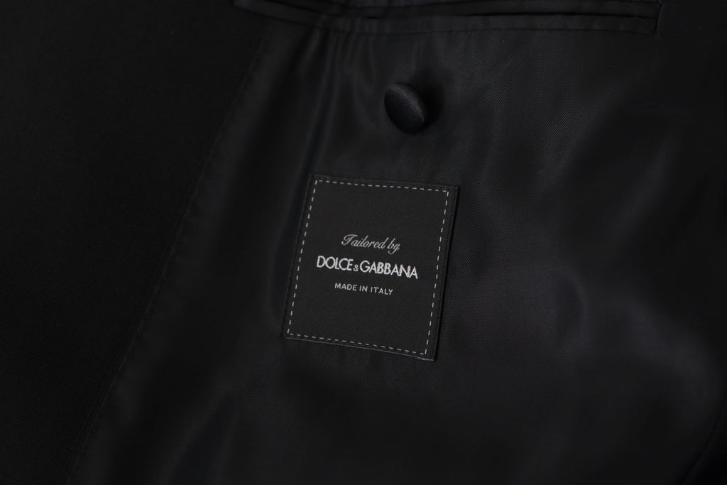 Dolce & Gabbana Schwarzer doppelreihiger Mantel Blazer Jacke