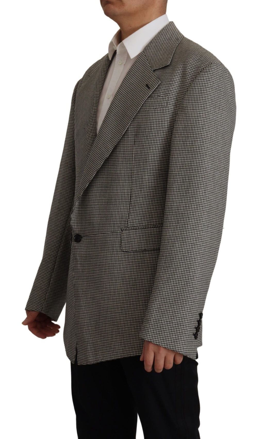Dolce & Gabbana Grey Plaid Single-Breasted Blazer