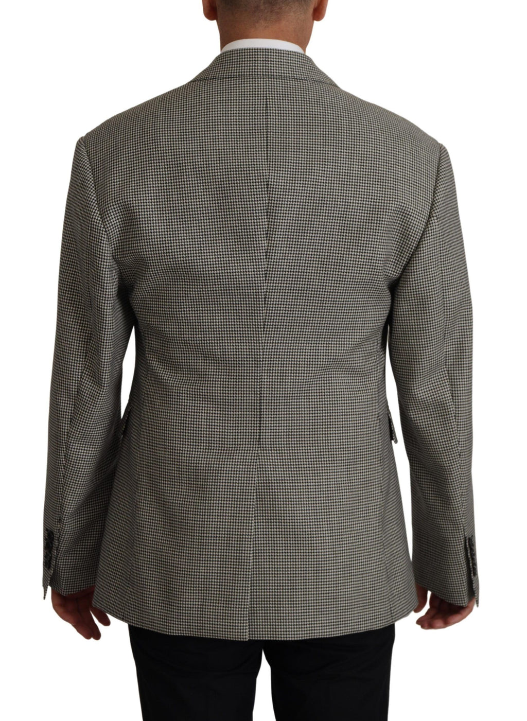 Dolce & Gabbana Grey Plaid Single-Breasted Blazer