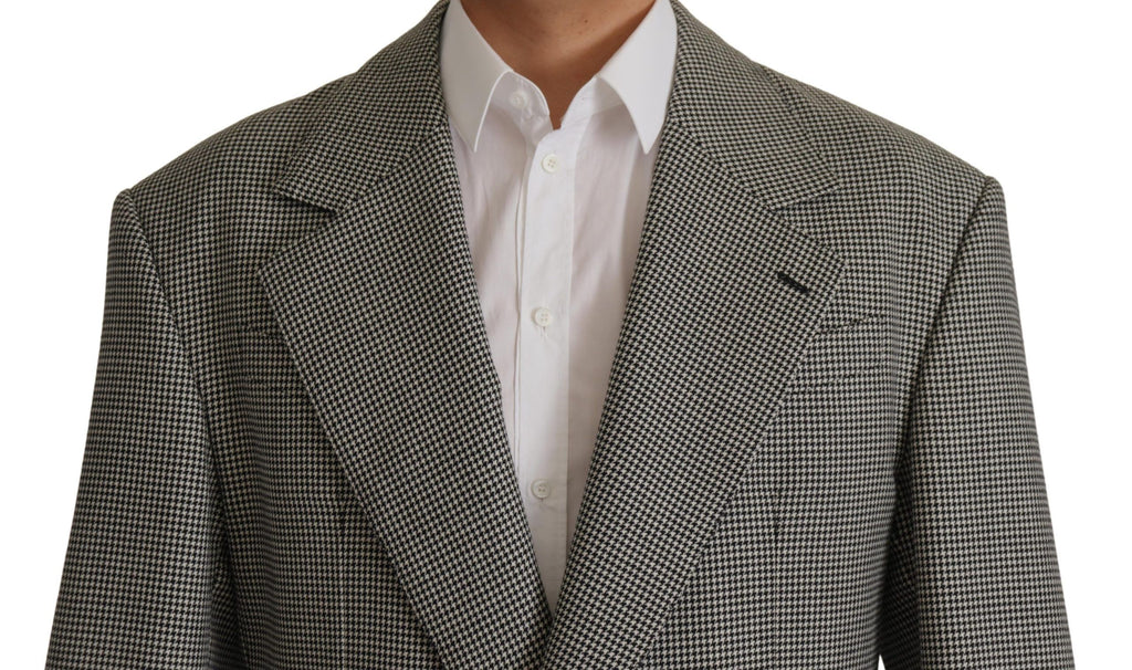 Dolce & Gabbana Grey Plaid Single-Breasted Blazer