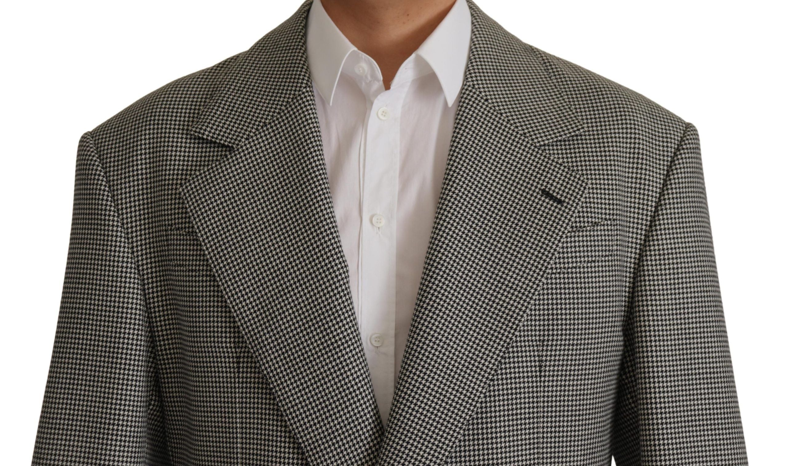 Dolce & Gabbana Grey Plaid Single-Breasted Blazer