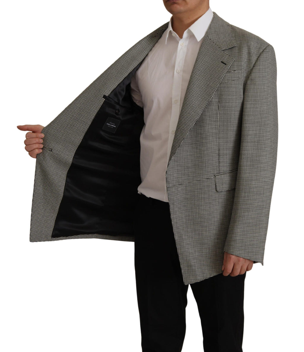Dolce & Gabbana Grey Plaid Single-Breasted Blazer