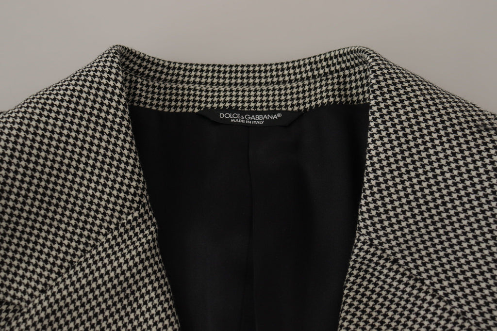 Dolce & Gabbana Grey Plaid Single-Breasted Blazer