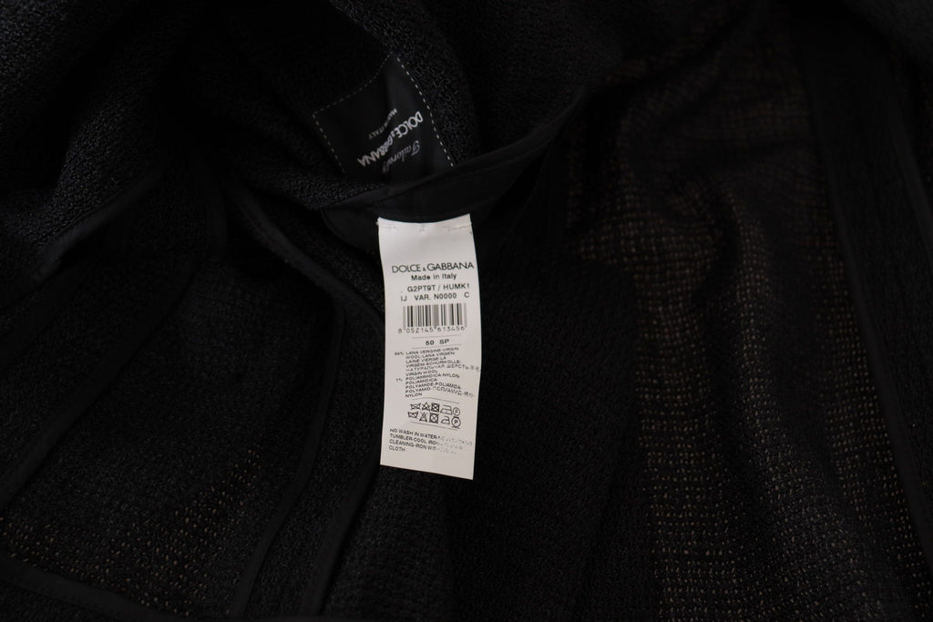 Dolce & Gabbana Schwarzer einreihiger Mantel Männer Blazer