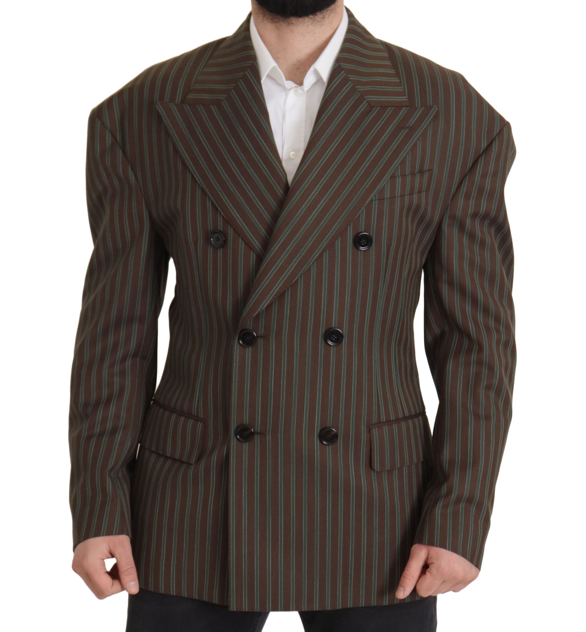 Dolce & Gabbana Multicolored Striped Double-Breasted Blazer