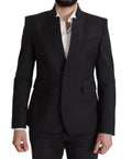 Dolce & Gabbana Schwarzer Wollmantel einreihig Männer Blazer