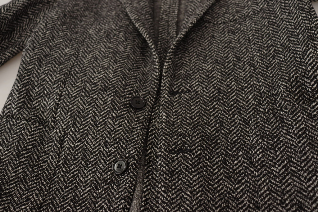 Dolce & Gabbana Grey Single-Breasted Cotton Fantasy Blazer