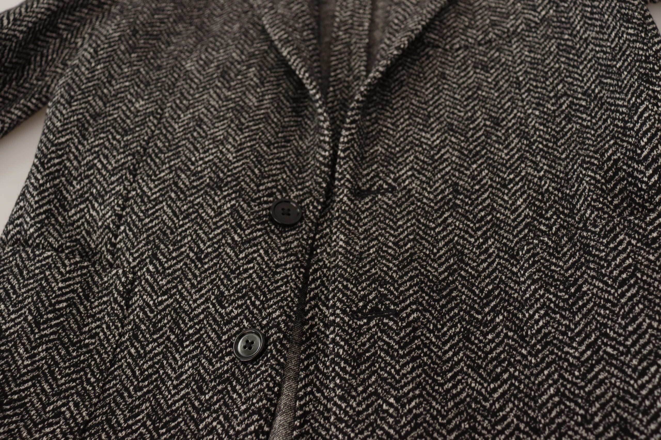 Dolce & Gabbana Grey Single-Breasted Cotton Fantasy Blazer