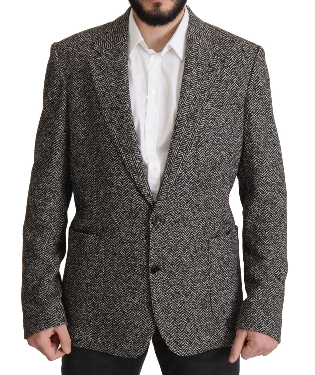 Dolce & Gabbana Grey Single-Breasted Cotton Fantasy Blazer