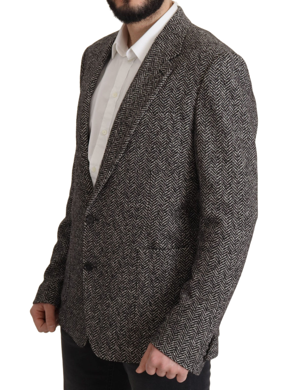 Dolce & Gabbana Grey Single-Breasted Cotton Fantasy Blazer