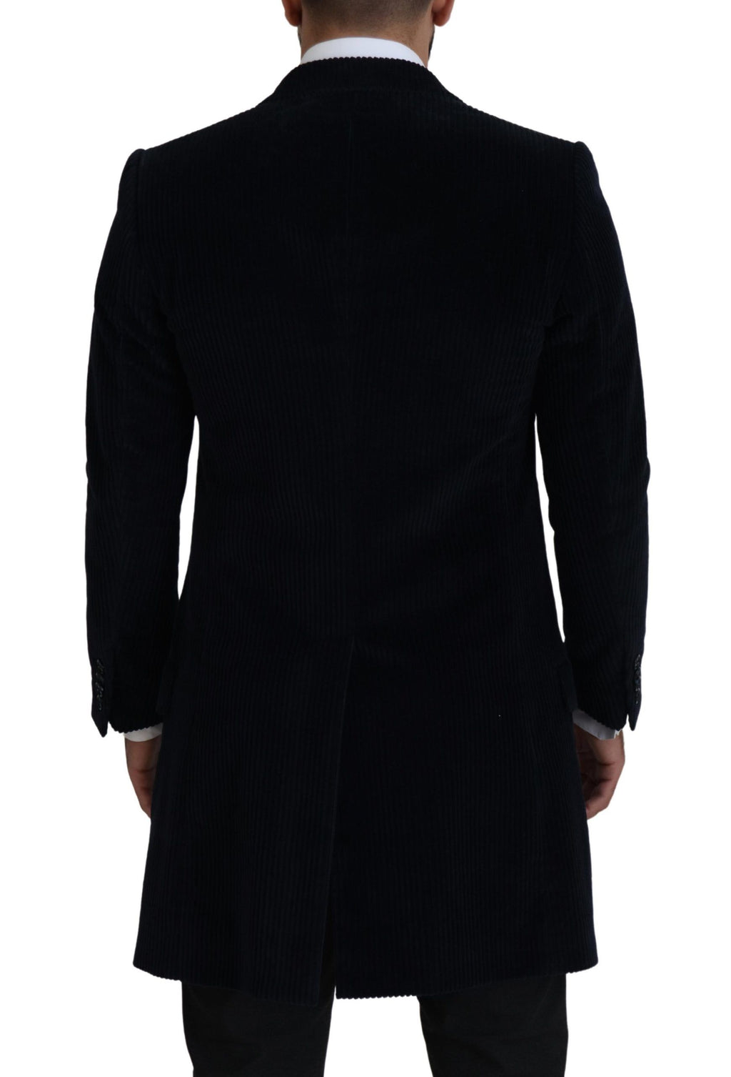 Dolce & Gabbana Black Cotton Cardigan Long Coat Men's Jacket