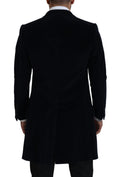 Dolce & Gabbana Black Cotton Cardigan Long Coat Men's Jacket