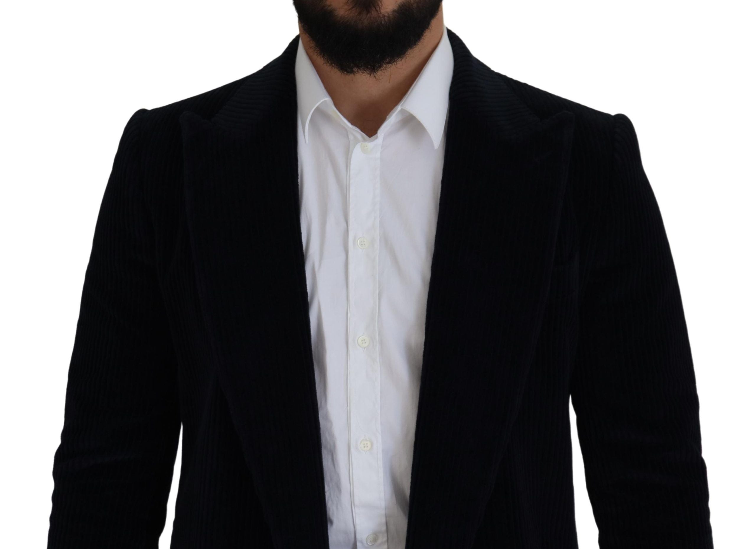 Dolce & Gabbana Black Cotton Cardigan Long Coat Men's Jacket
