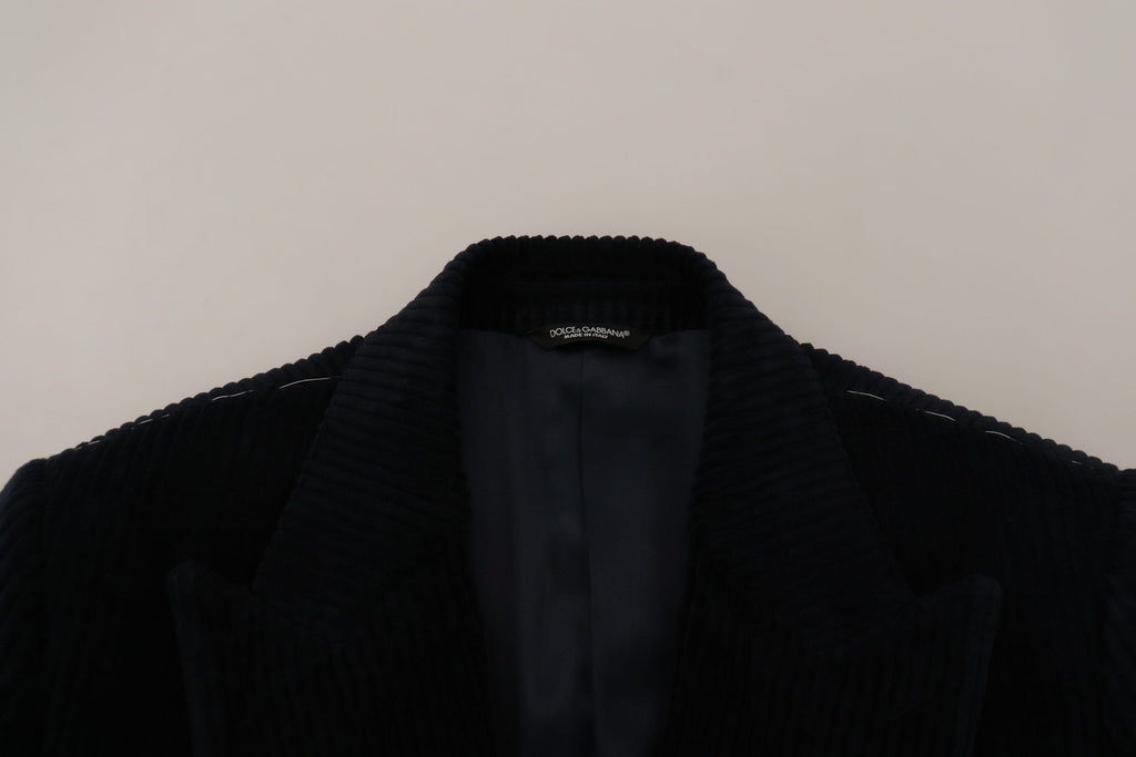 Dolce & Gabbana Black Cotton Cardigan Long Coat Men's Jacket