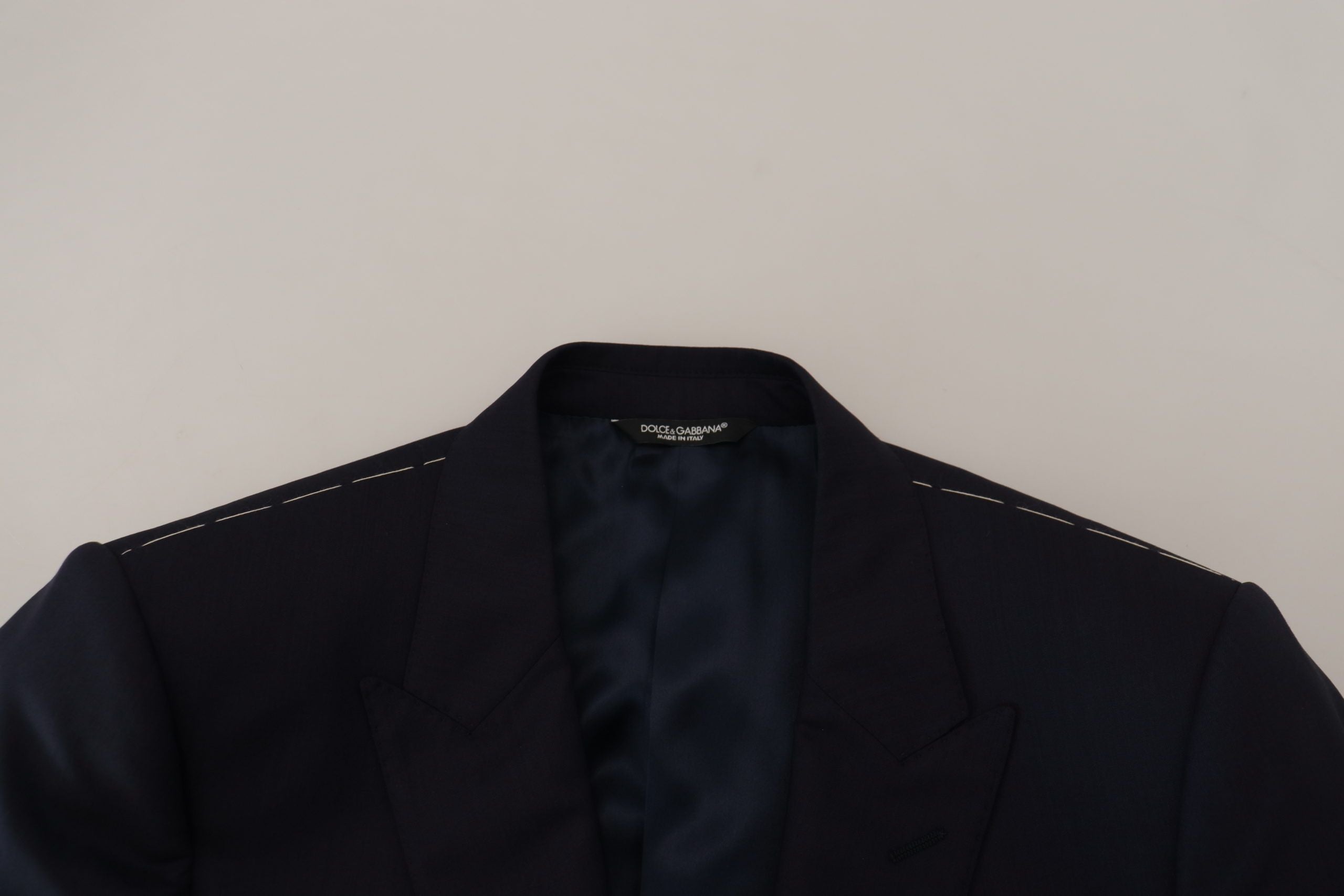 Dolce & Gabbana Blue Single-Breasted Wool Coat Blazer