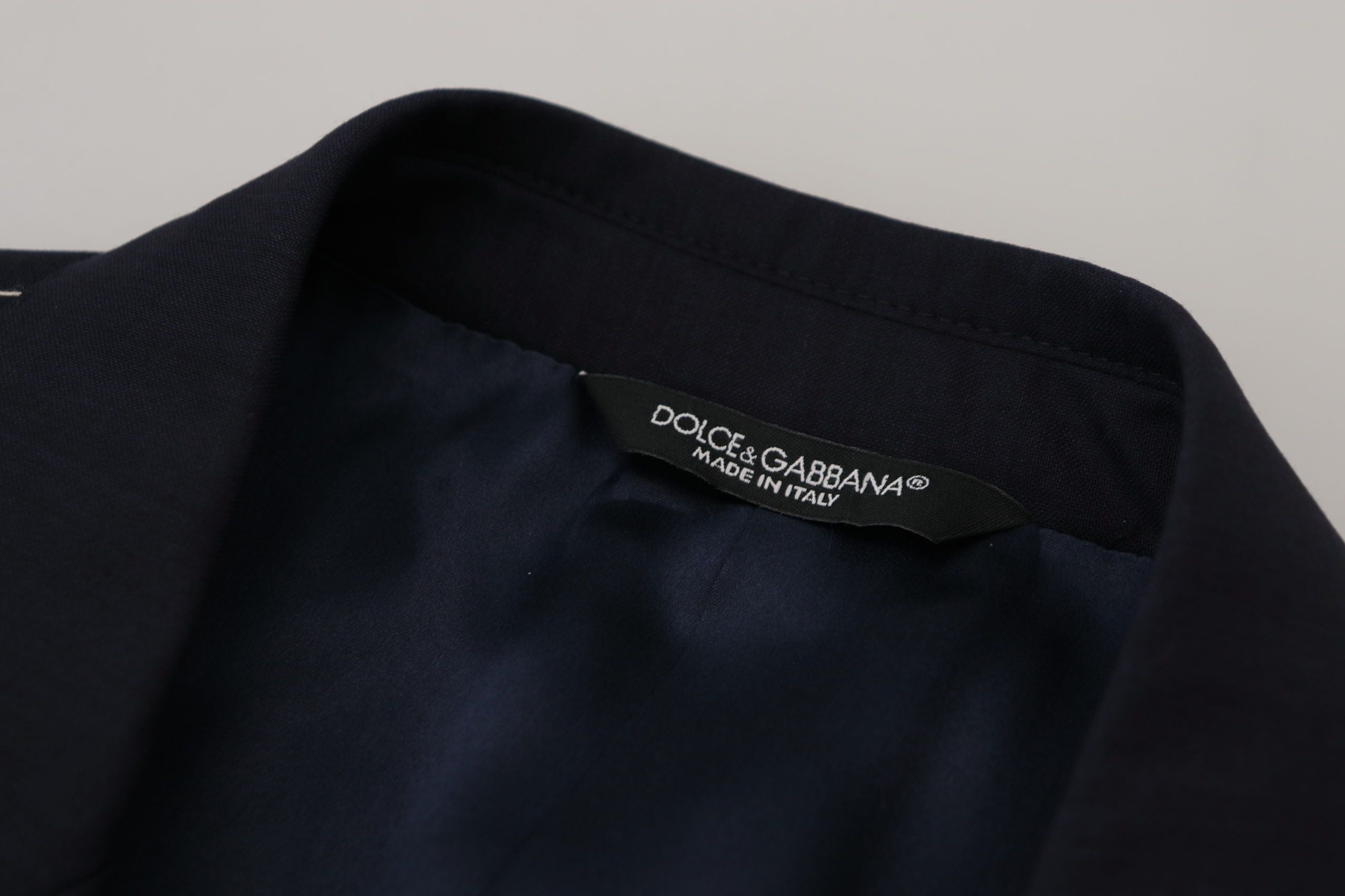 Dolce & Gabbana Blue Single-Breasted Wool Coat Blazer