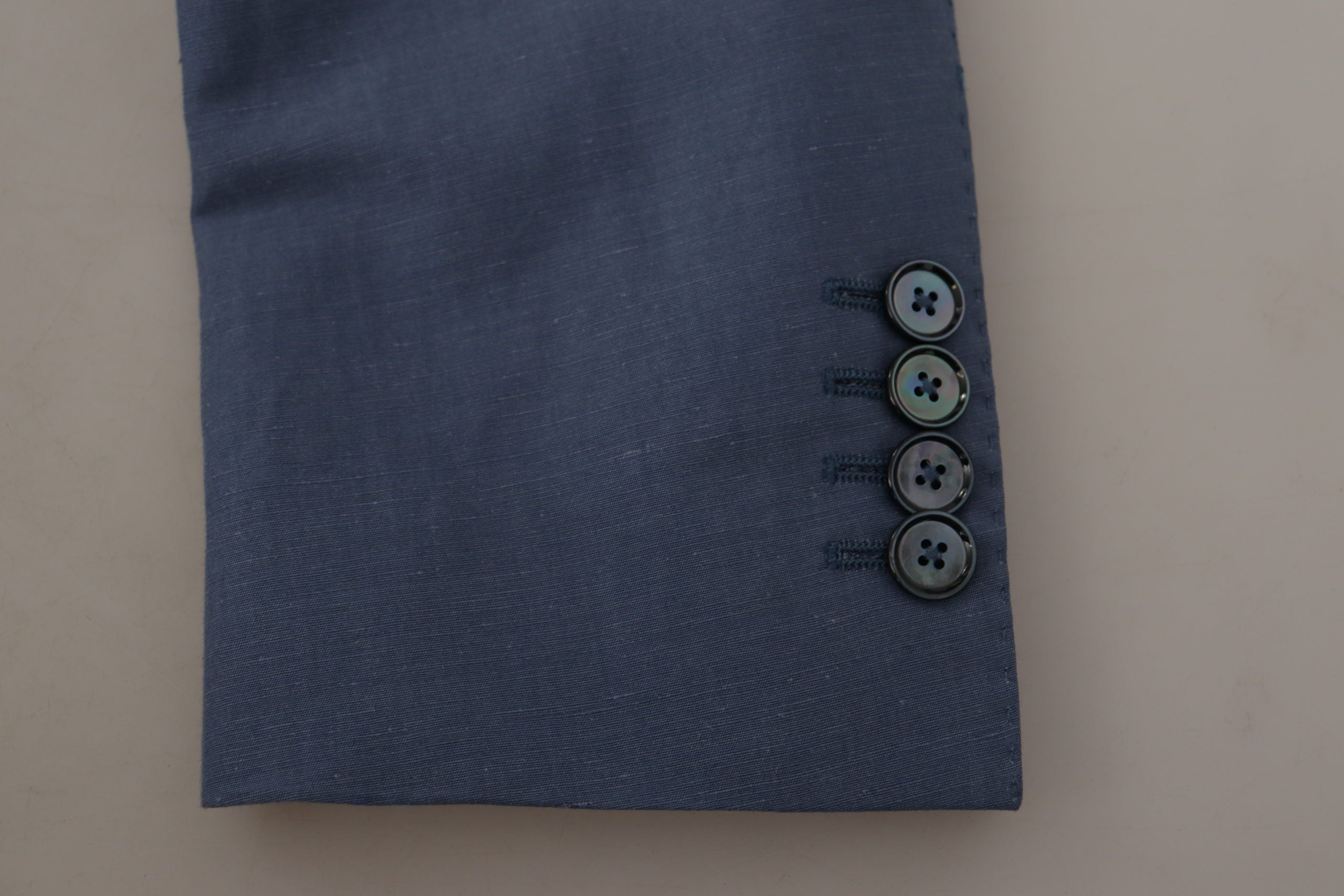 Dolce & Gabbana Blue Single-Breasted Logo Blazer Jacket