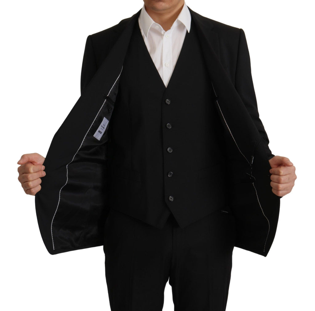 Dolce & Gabbana Schwarze Jacke Weste 2 Stück MARTINI Blazer
