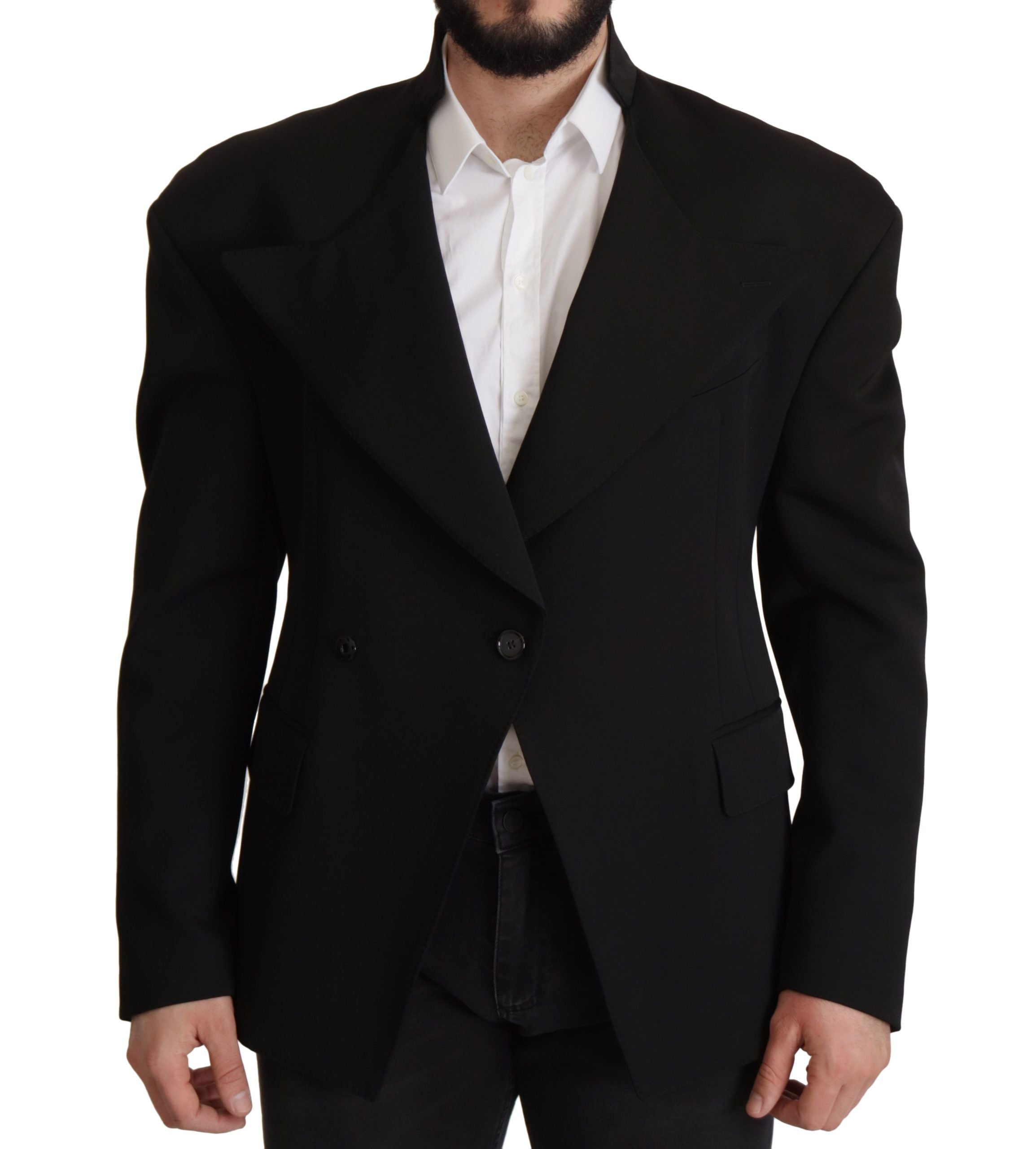 Dolce & Gabbana Schwarzer Woll-Sakko mit Einreiher