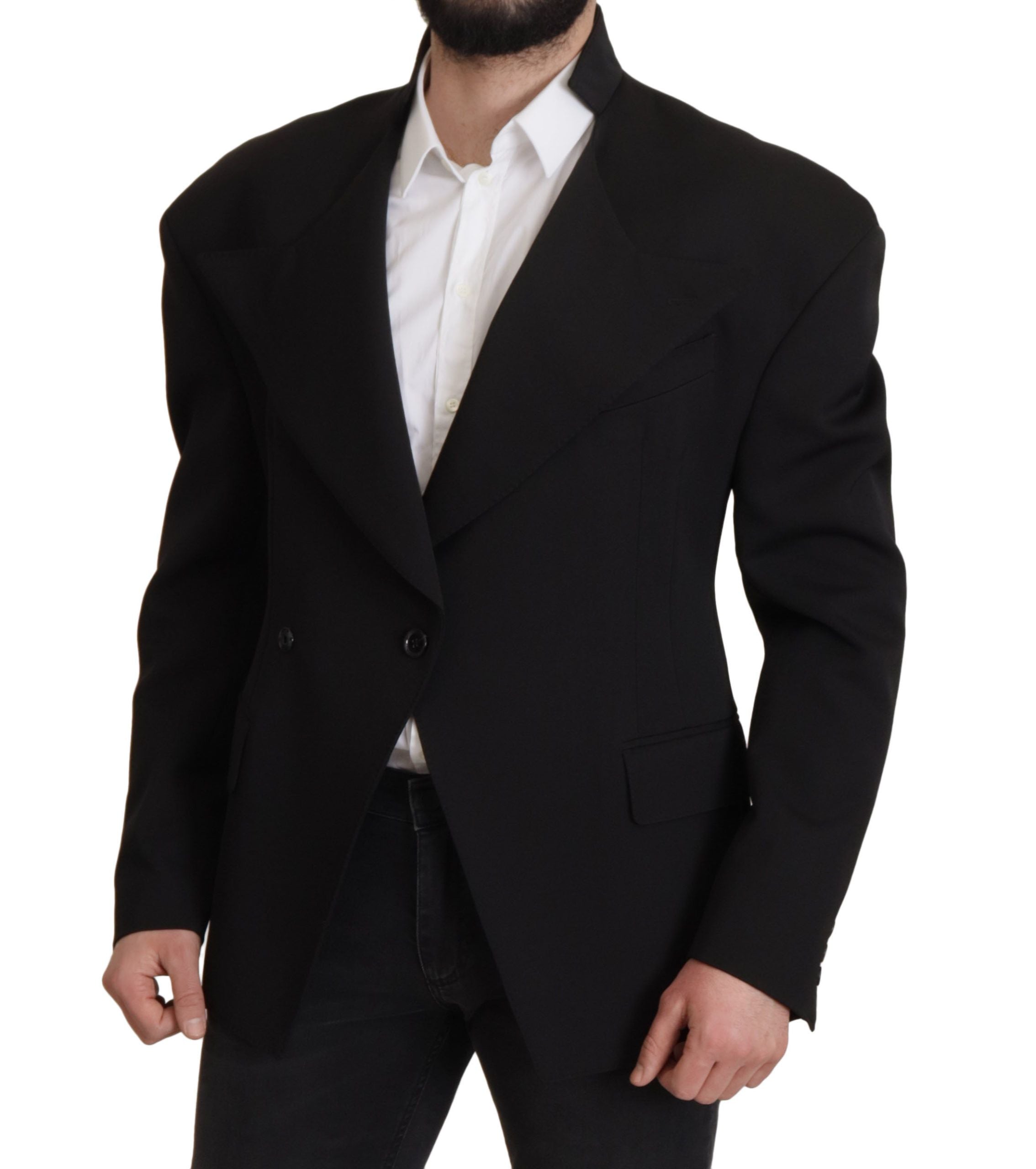 Dolce & Gabbana Schwarze einreihige Wolljacke Blazer