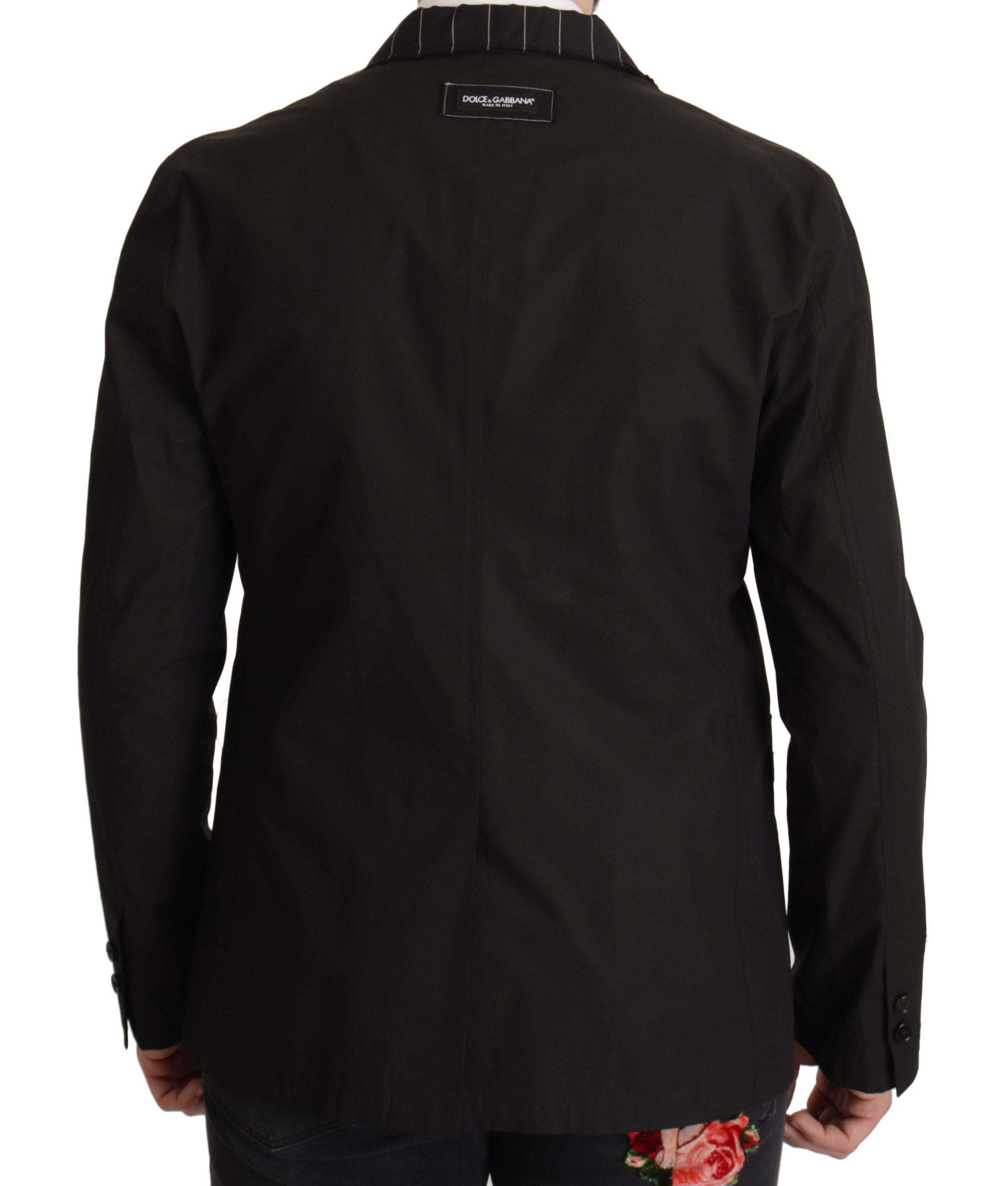 Dolce & Gabbana Black Single-Breasted Cotton Blazer Jacket