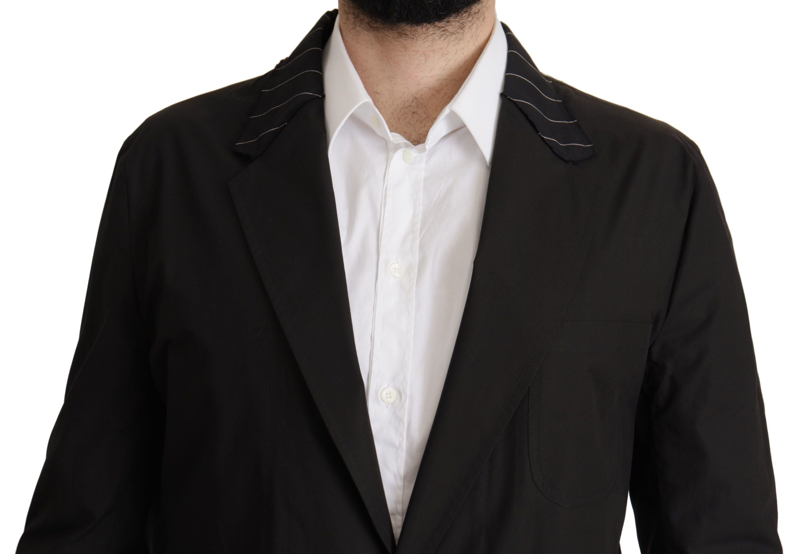 Dolce & Gabbana Black Single-Breasted Cotton Blazer Jacket