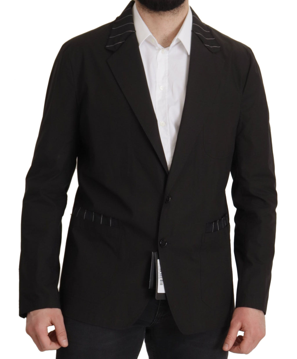 Dolce & Gabbana Black Single-Breasted Cotton Blazer Jacket