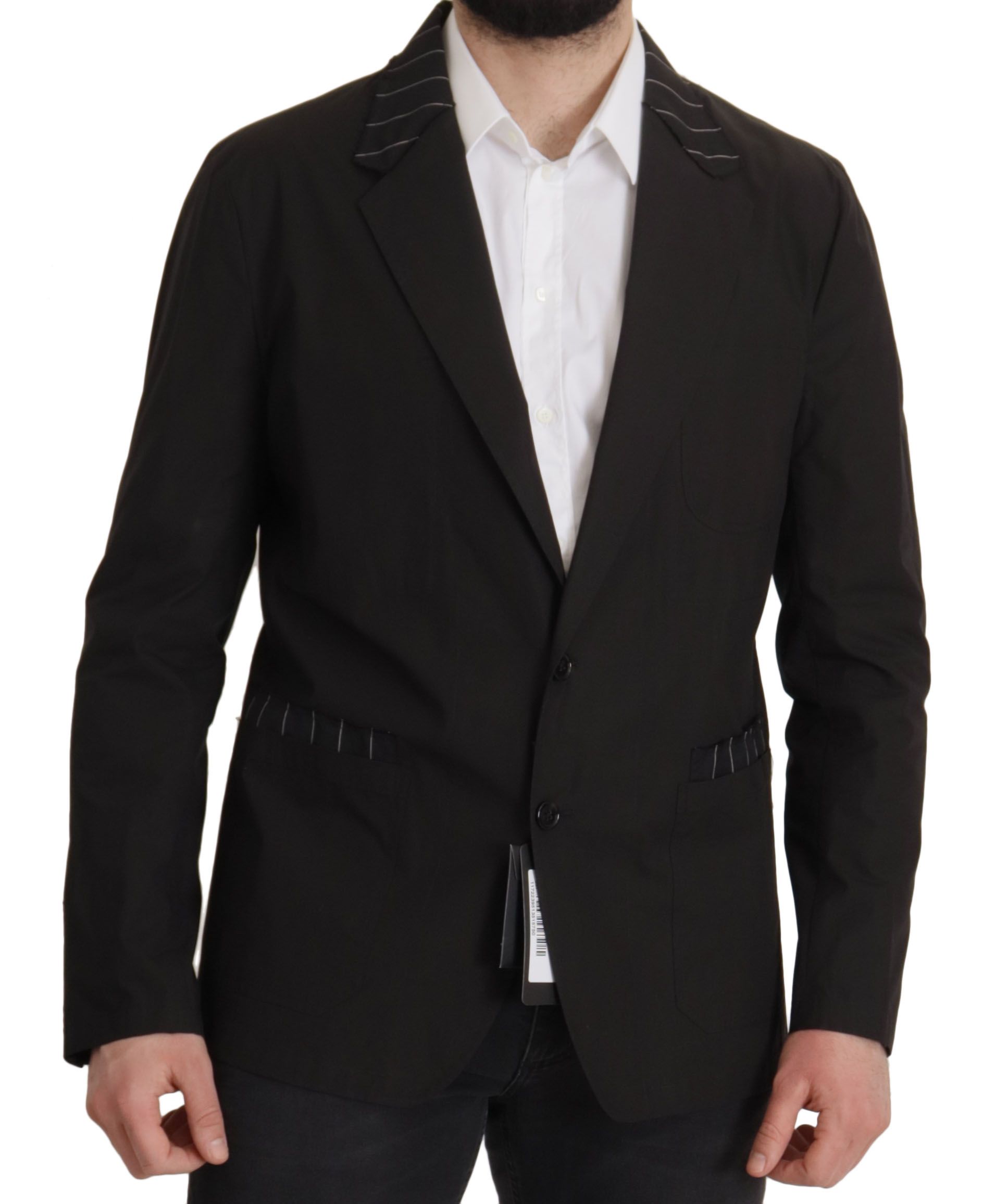 Dolce & Gabbana Black Single-Breasted Cotton Blazer Jacket