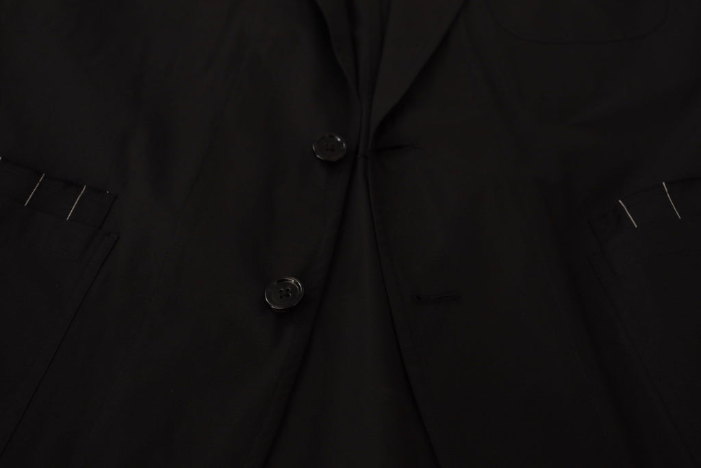 Dolce & Gabbana Black Single-Breasted Cotton Blazer Jacket