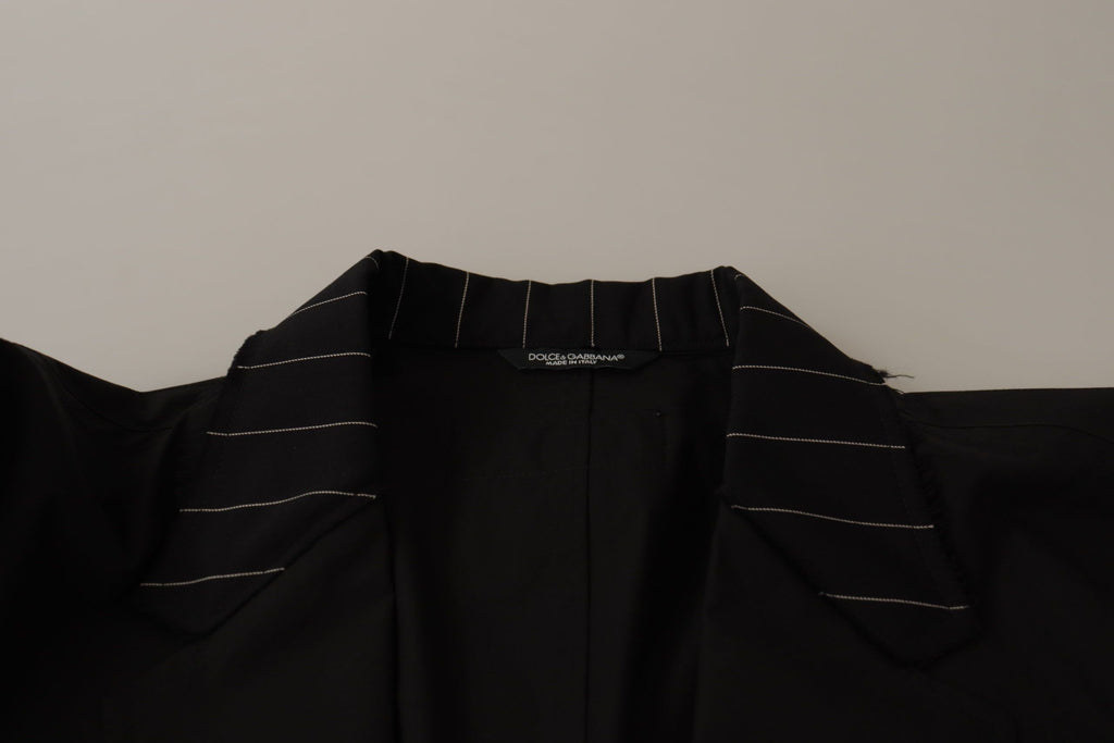 Dolce & Gabbana Black Single-Breasted Cotton Blazer Jacket