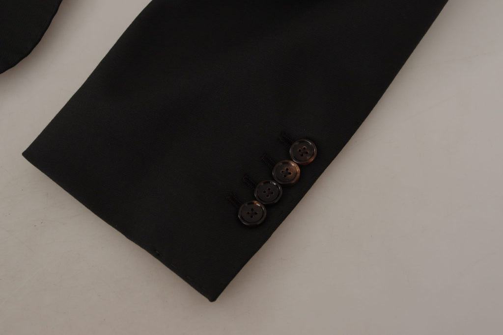 Dolce & Gabbana Schwarzer einreihiger Blazer aus Wolle v
