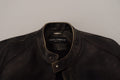 Dolce & Gabbana Schwarzer Leder Bikermantel mit Reißverschluss Jacke