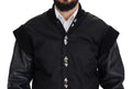 Dolce & Gabbana Black Nylon Crystal Coat Buttons Jacket