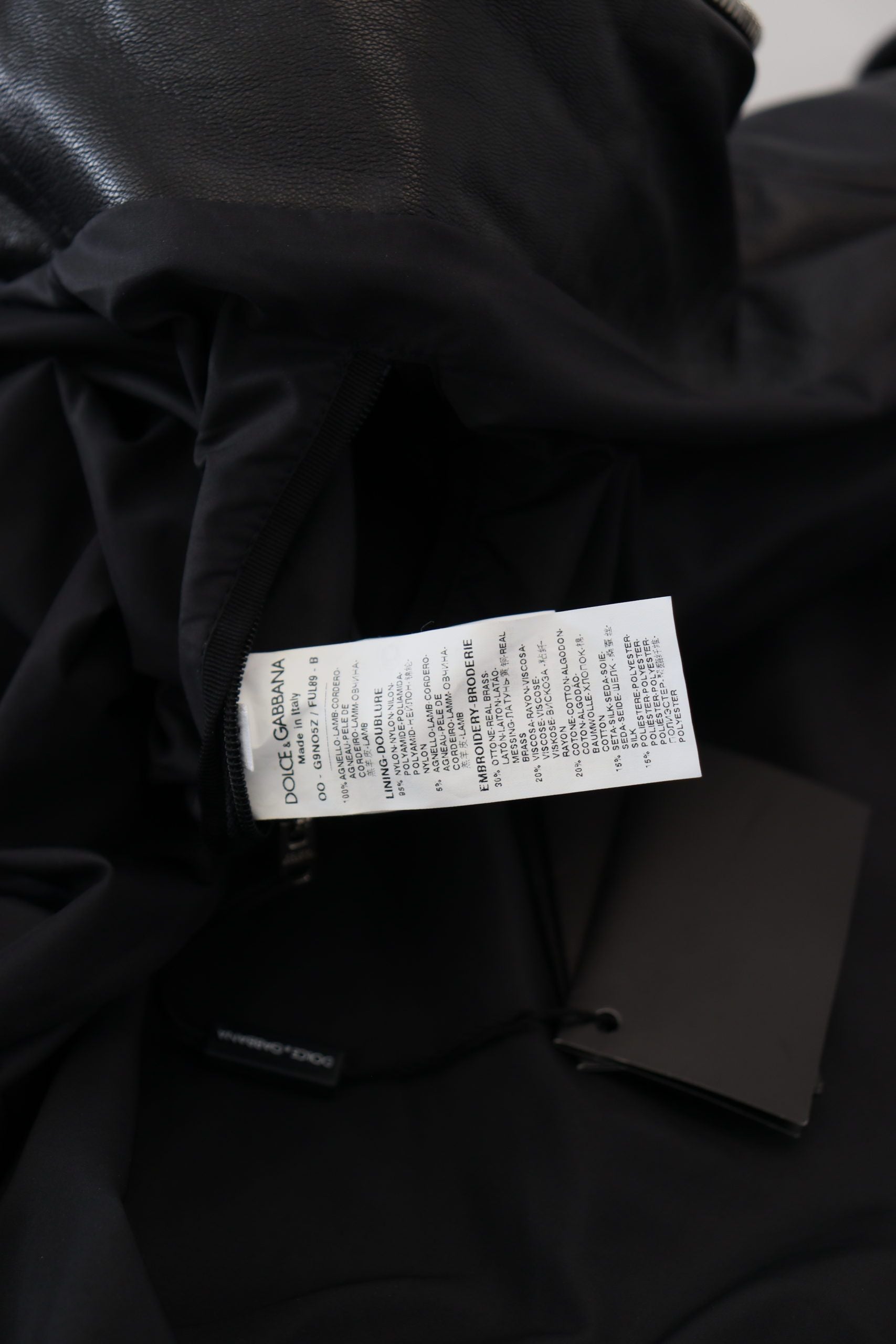 Dolce & Gabbana Black Leather Hooded Blouson Coat Jacket