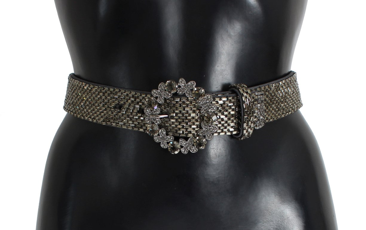 Dolce & Gabbana Embellished Waist Belt with Crystal Buckle