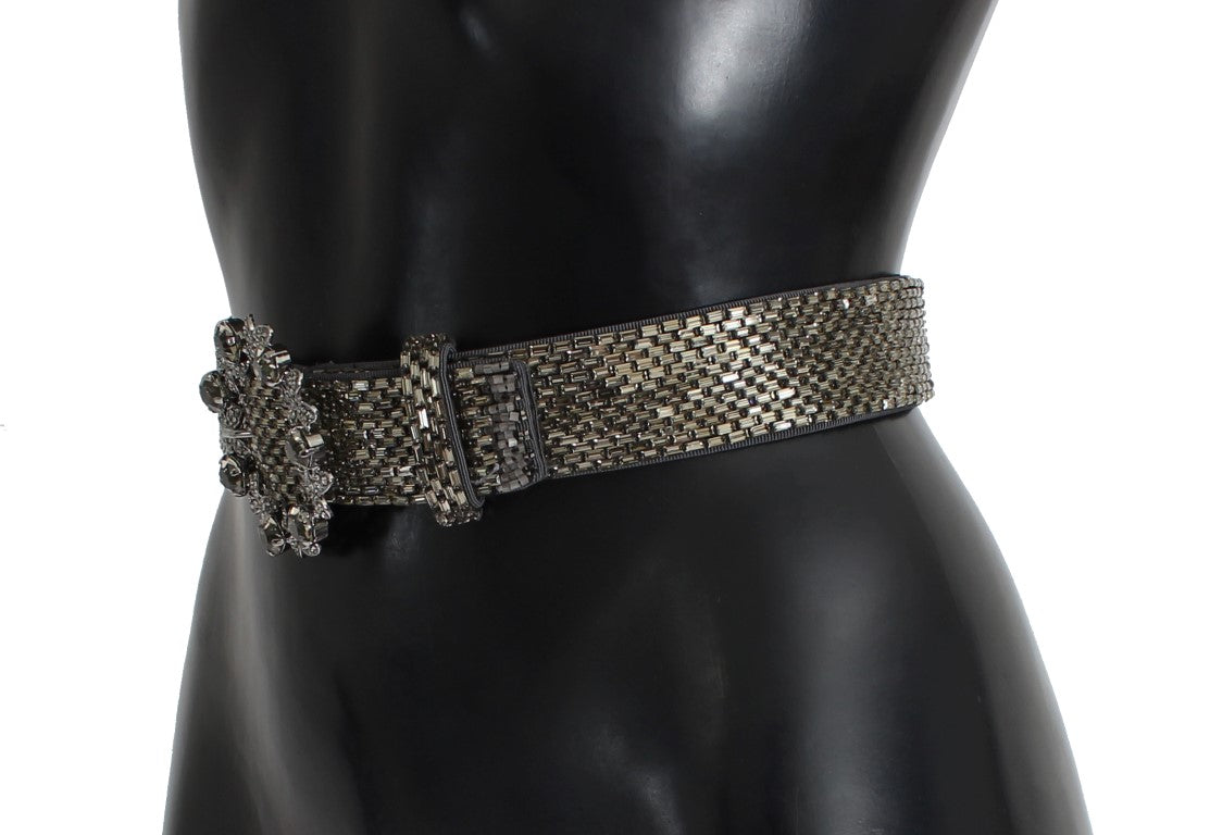 Dolce & Gabbana Embellished Waist Belt with Crystal Buckle
