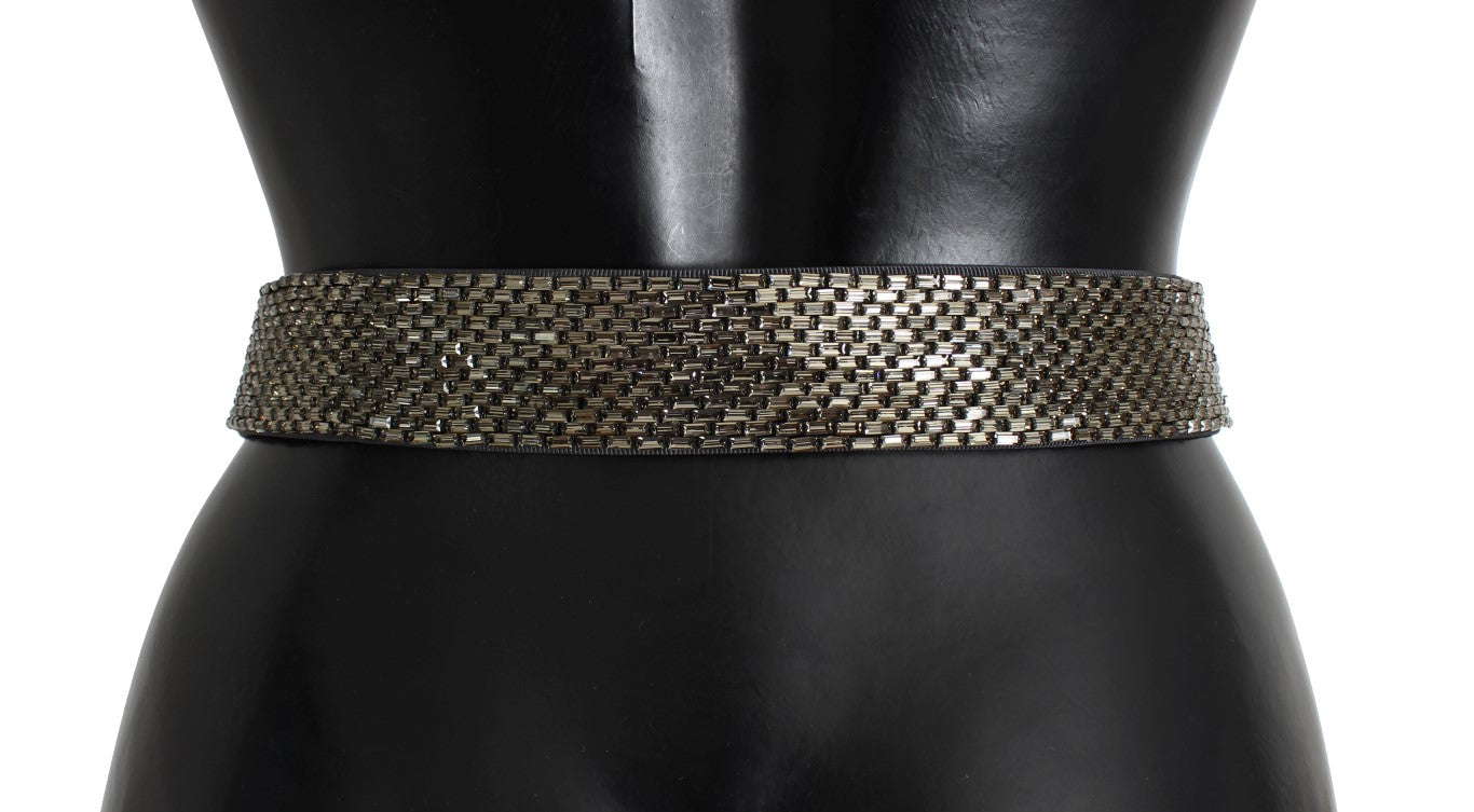 Dolce & Gabbana Embellished Waist Belt with Crystal Buckle