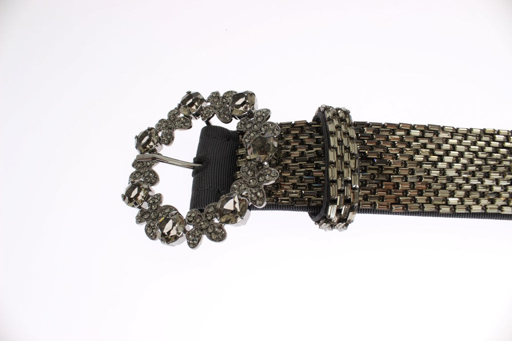 Dolce & Gabbana Embellished Waist Belt with Crystal Buckle