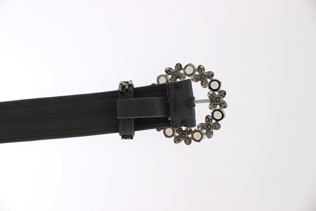 Dolce & Gabbana Embellished Waist Belt with Crystal Buckle