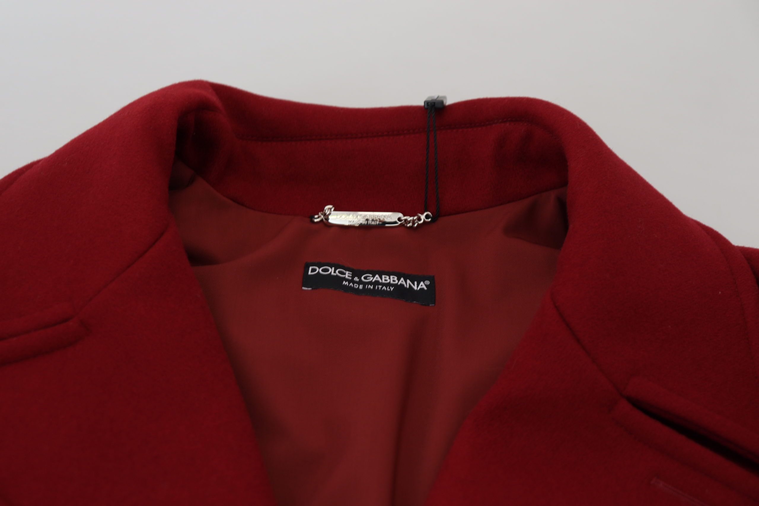 Dolce & Gabbana Red Wool Double-Breasted Jacket