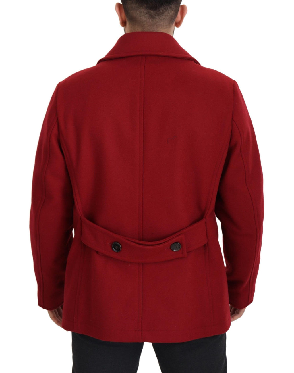 Dolce & Gabbana Red Wool Double-Breasted Jacket