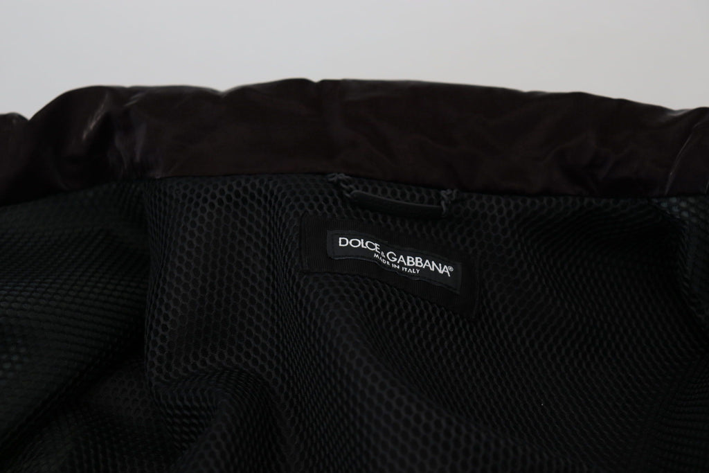 Dolce & Gabbana Bordeaux Nylon Collar Men's Coat Jacket