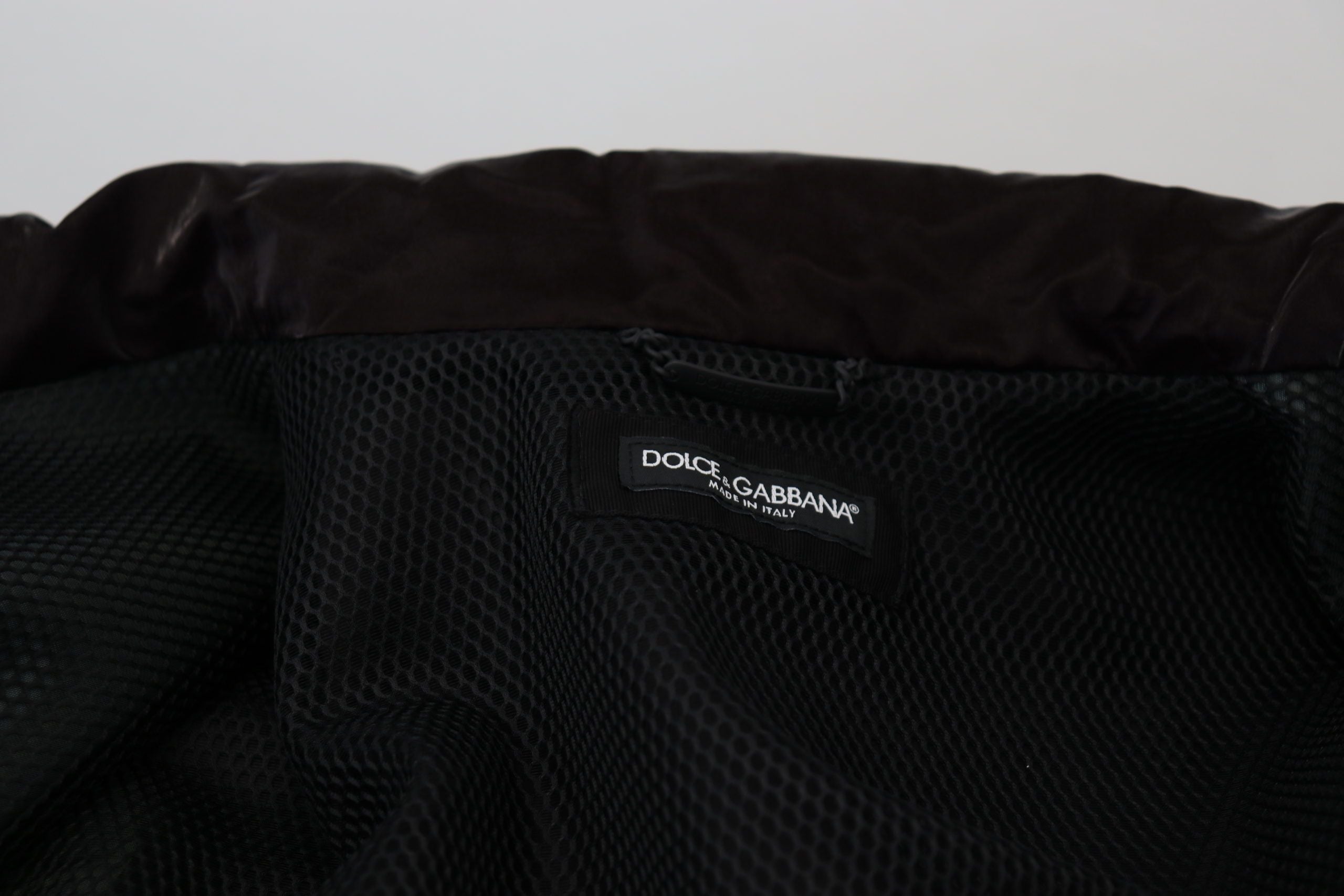 Dolce & Gabbana Bordeaux Nylon Collar Men's Coat Jacket