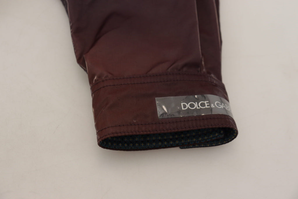Dolce & Gabbana Lila Nylon Bikermantel Jacke mit Kragen