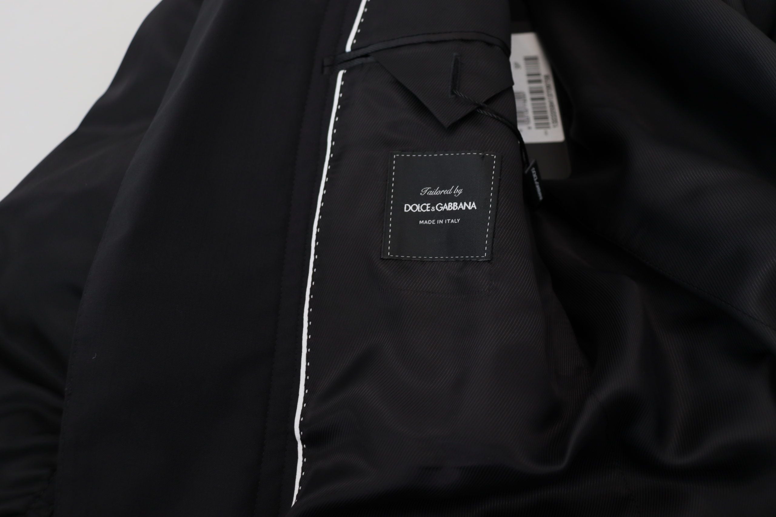 Dolce & Gabbana Schwarze Jacke mit langen Ärmeln und durchgehendem Reißverschluss aus Wolle
