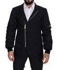 Dolce & Gabbana Schwarze Jacke mit langen Ärmeln und durchgehendem Reißverschluss aus Wolle