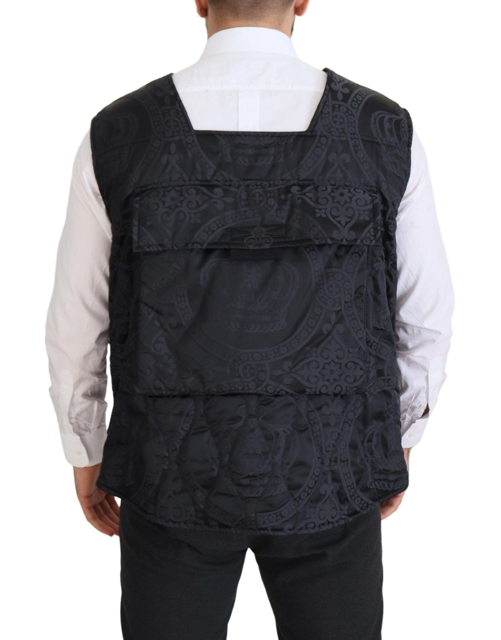 Dolce & Gabbana Black Sleeveless Nylon Jacket with Zipper