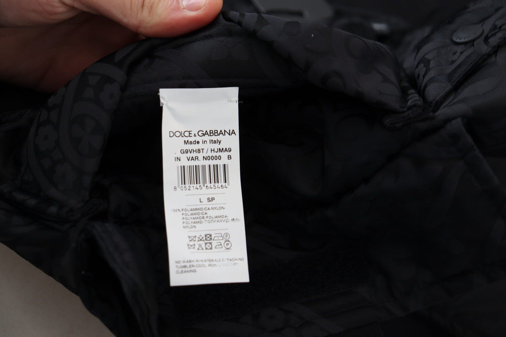 Dolce & Gabbana Black Sleeveless Nylon Jacket with Zipper