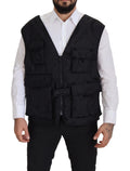 Dolce & Gabbana Black Sleeveless Nylon Jacket with Zipper